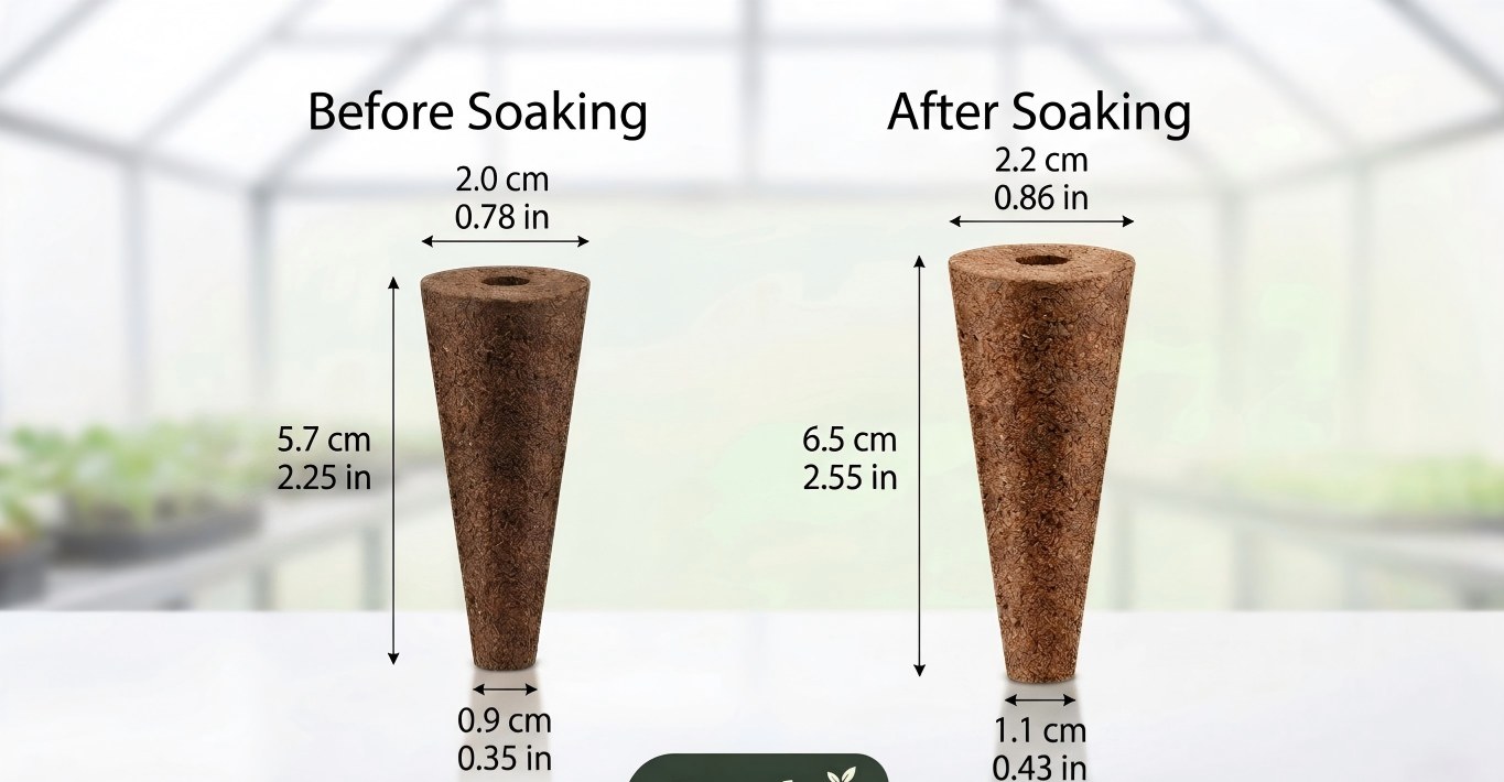 Before and after soaking size chart
